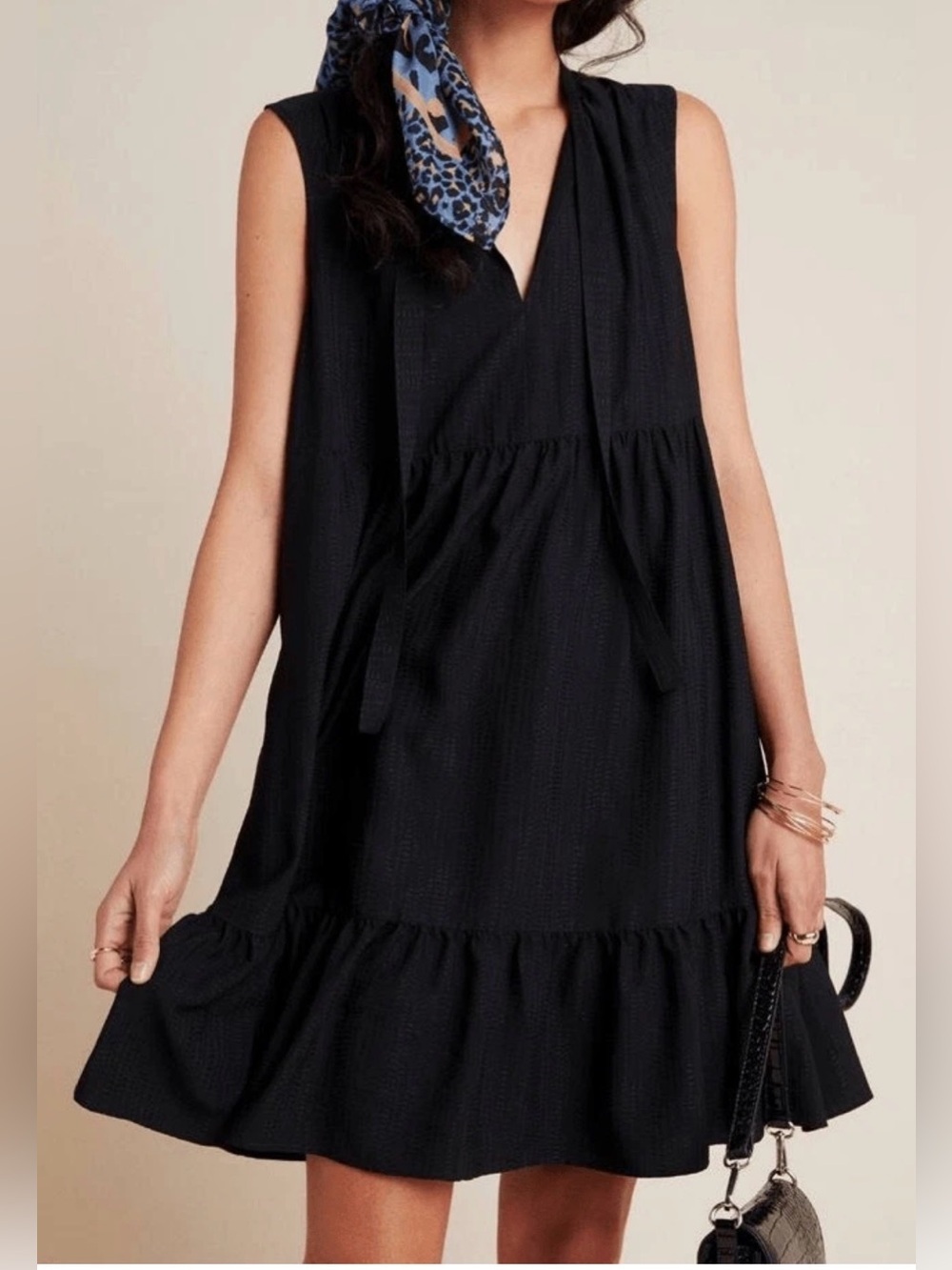 Maeve Shira tiered tunic mini dress, XS